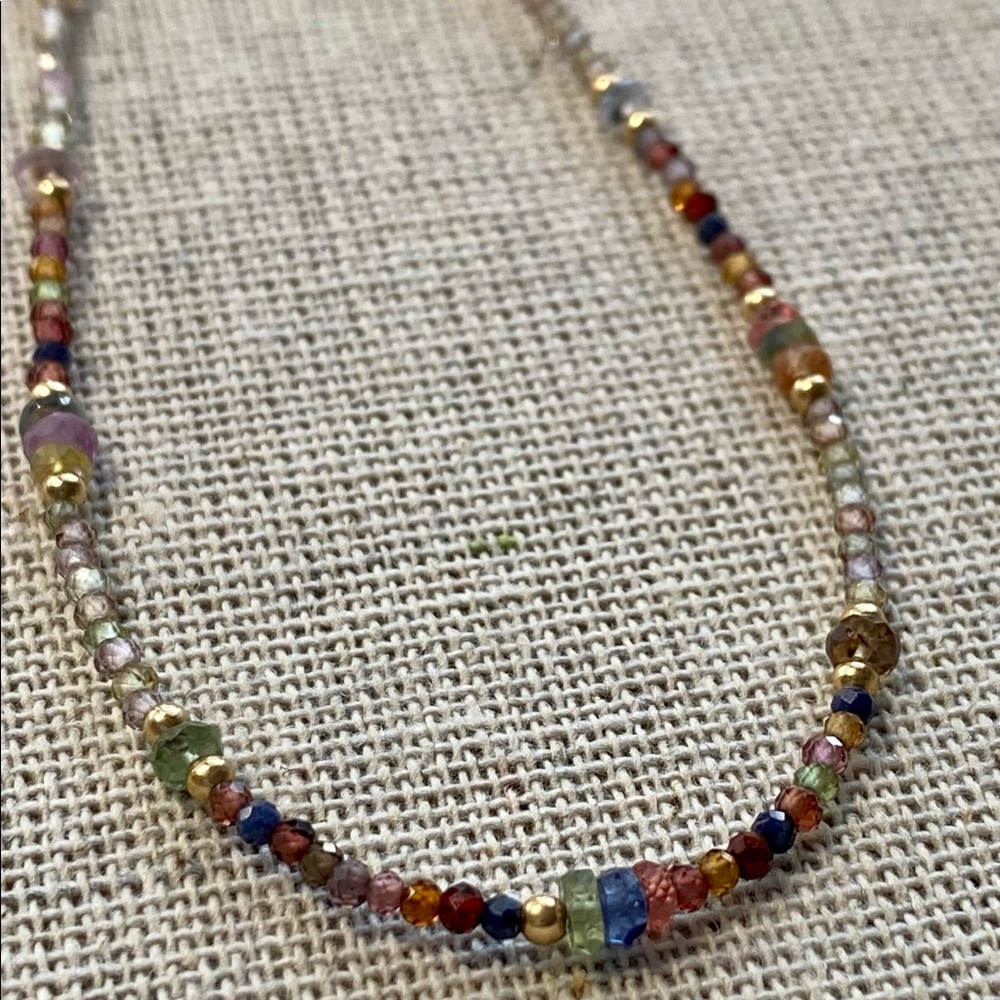 Boho Inspired Sapphire Beaded Necklace
